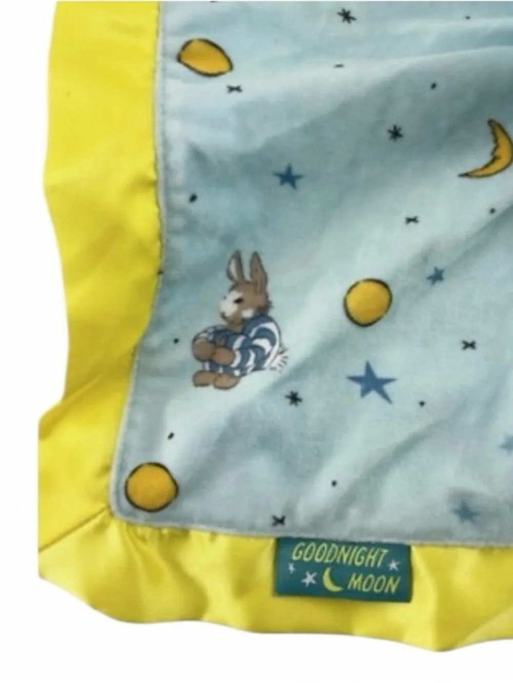 Goodnight Moon Rabbit Lovey Blue Yellow Security Blanket Kids Preferred Stuffed